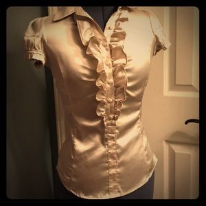 Tan Silky Dress Top
